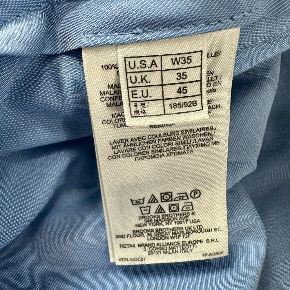 Brooks Brothers‎ Advantage Chino Mens Shorts W35 Pleated Flat Light Weight READ - Picture 5 of 12